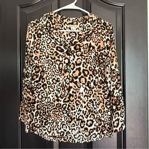 Whistles Leopard Print Silky Cupro Pajama Shirt